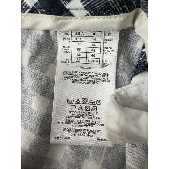Brooks Brothers Womens Size 8 Natalie Fit Checker Pants Black White Button Zip - Picture 10 of 12